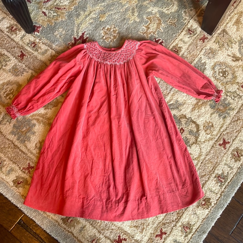Orient Expressed Corduroy Smocked Long Sleeved Dress